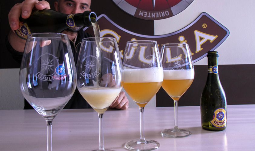 quattro calici di birre artigianali Friulane